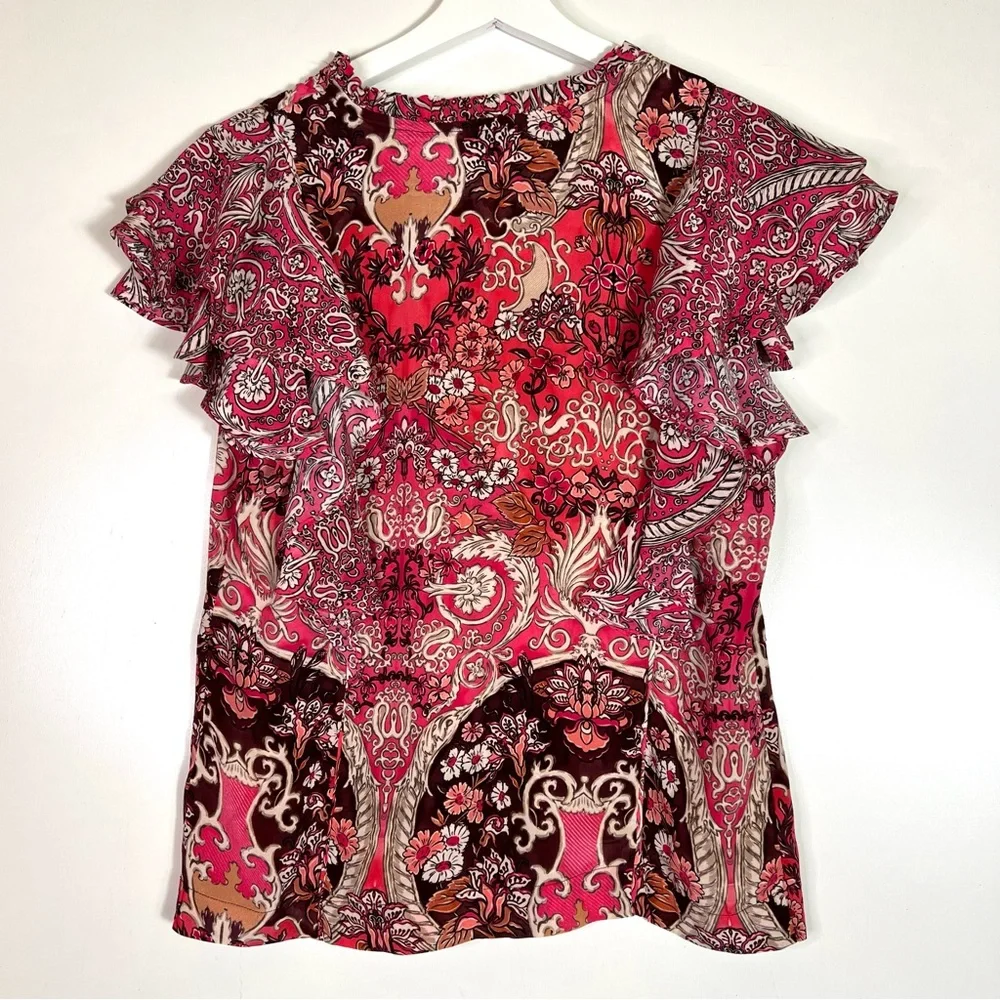Maria Cher Elena Sleeveless Top in Besalu Pink Size Small - Picture 6 of 12